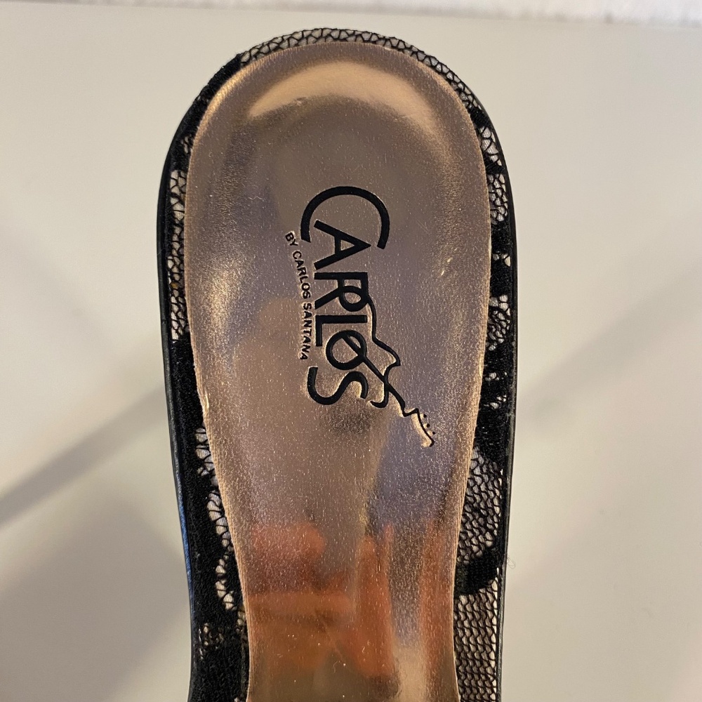 Carlos by Carlos Santana black open toe high heel shoes - US size 7 - Picture 5 of 7